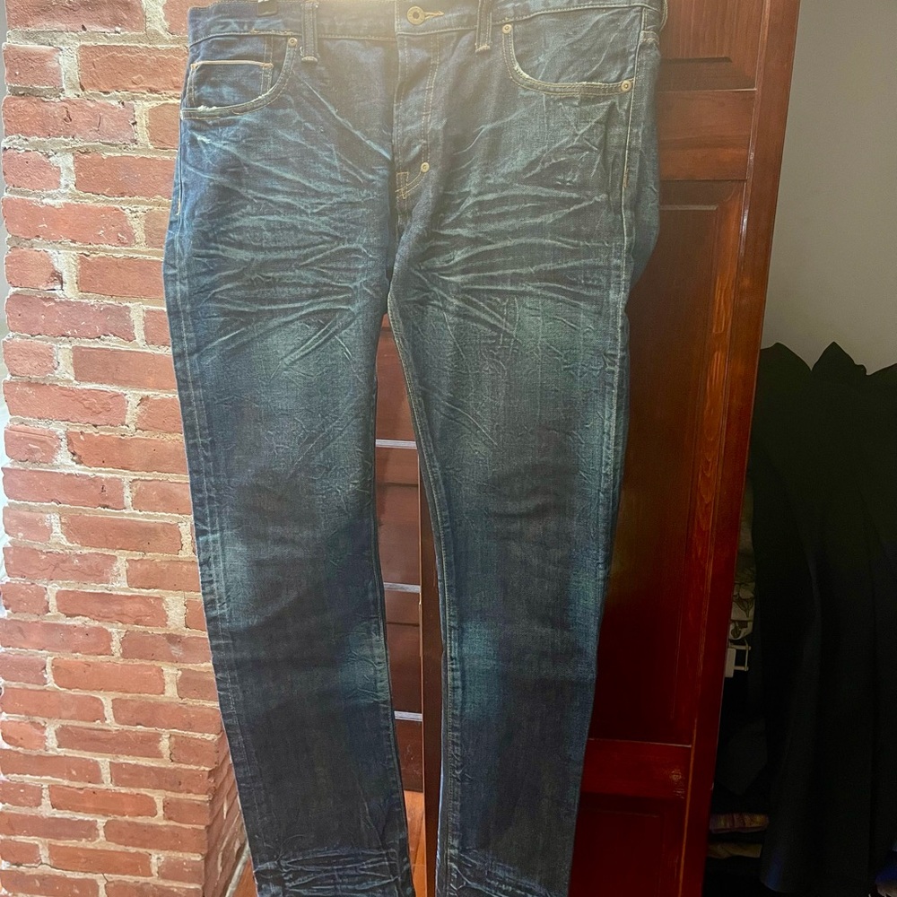 PRPS Men's Deep Indigo Distressed Jeans